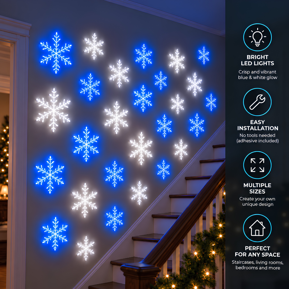 LED Snowflake Wall Set