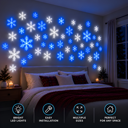 LED Snowflake Wall Set
